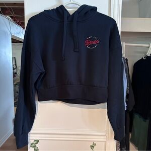 Dark Navy Cropped Hoodie Sweater